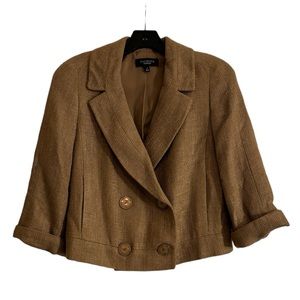 TALBOTS Cropped Tan Blazer with Buttons